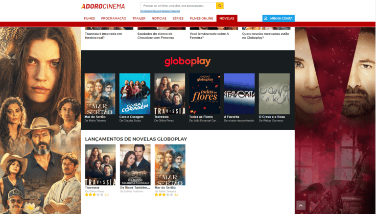 ADOROCINEMA TRAZ NOVELAS DO GLOBOPLAY PARA SEU CATÁLOGO